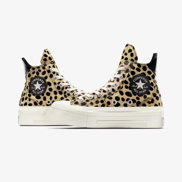  Converse Chuck 70 Leopard Print De Luxe Squared Unisex Bej Platform Sneaker