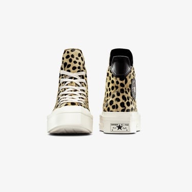  Converse Chuck 70 Leopard Print De Luxe Squared Unisex Bej Platform Sneaker