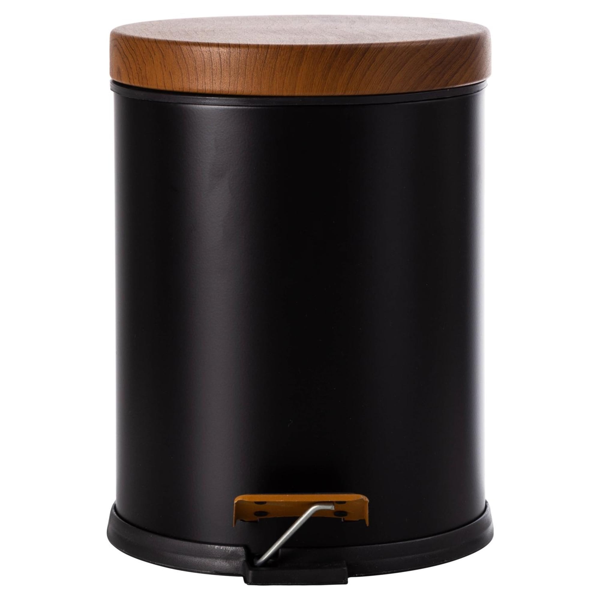 5LT PEDALLI AHŞAP KAPAKLI ÇÖP KOVASI SİYAH