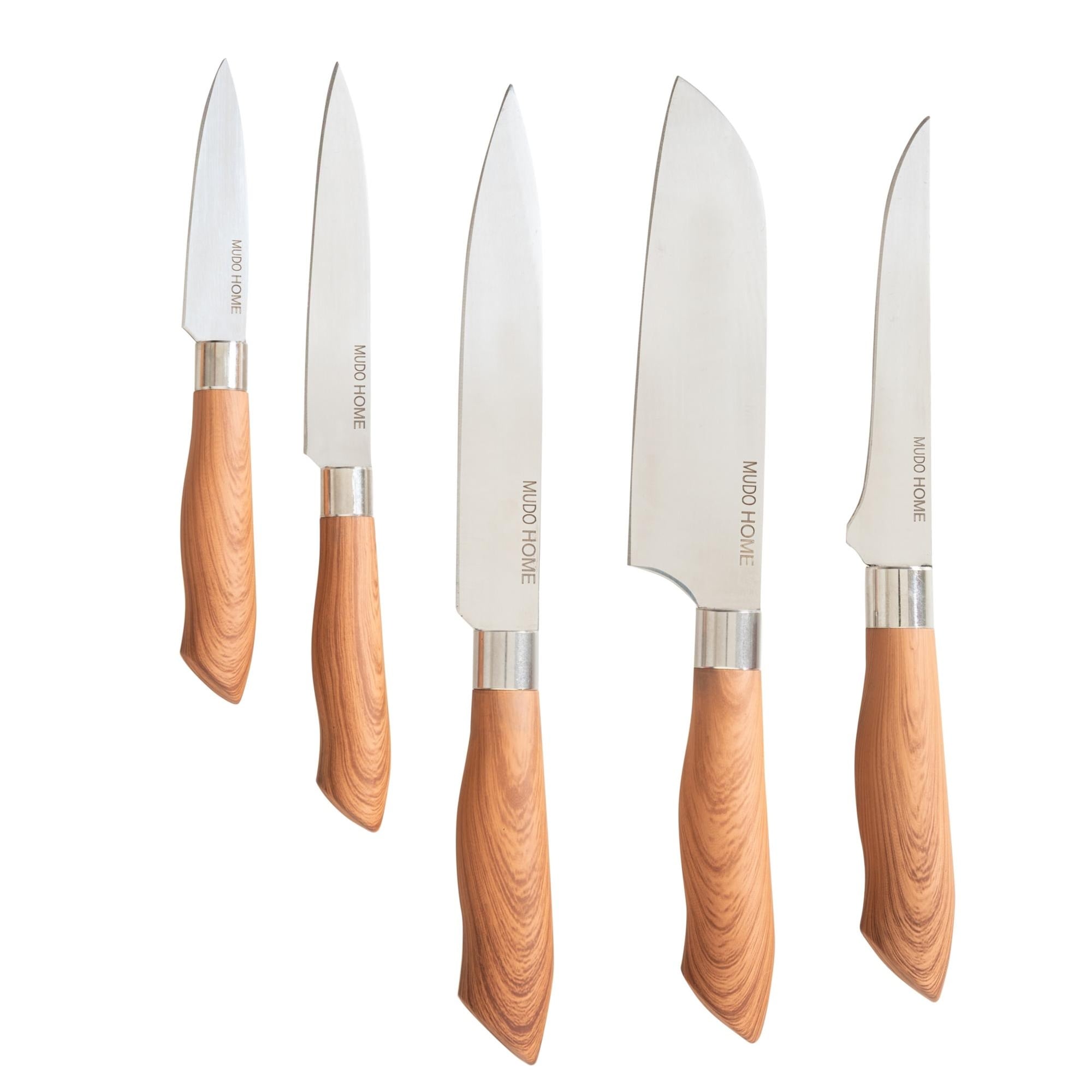 AHŞAP BLOK 5'Lİ BIÇAK SETİ