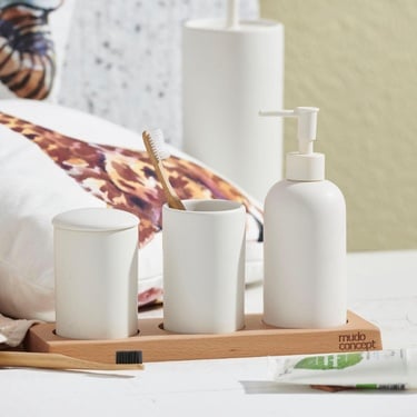  MAT BEYAZ  5'Lİ KUTULU BANYO SETİ