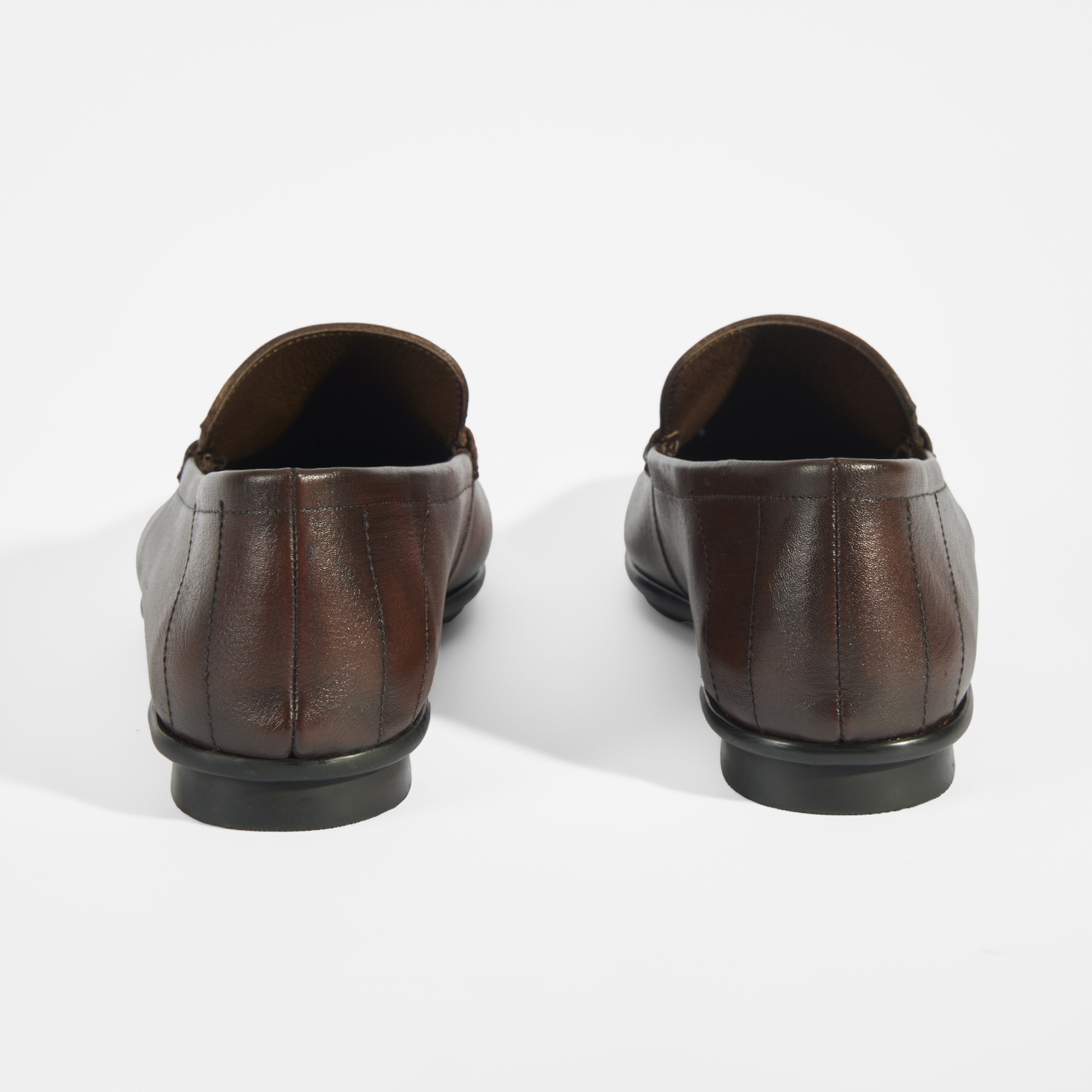 Erkek Kahve Slip-On Deri Loafer