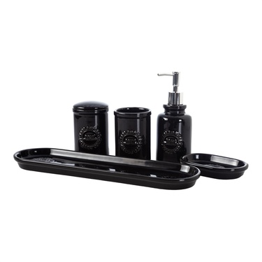  BARNES 5'Lİ KUTULU BANYO SETİ PARLAK SİYAH
