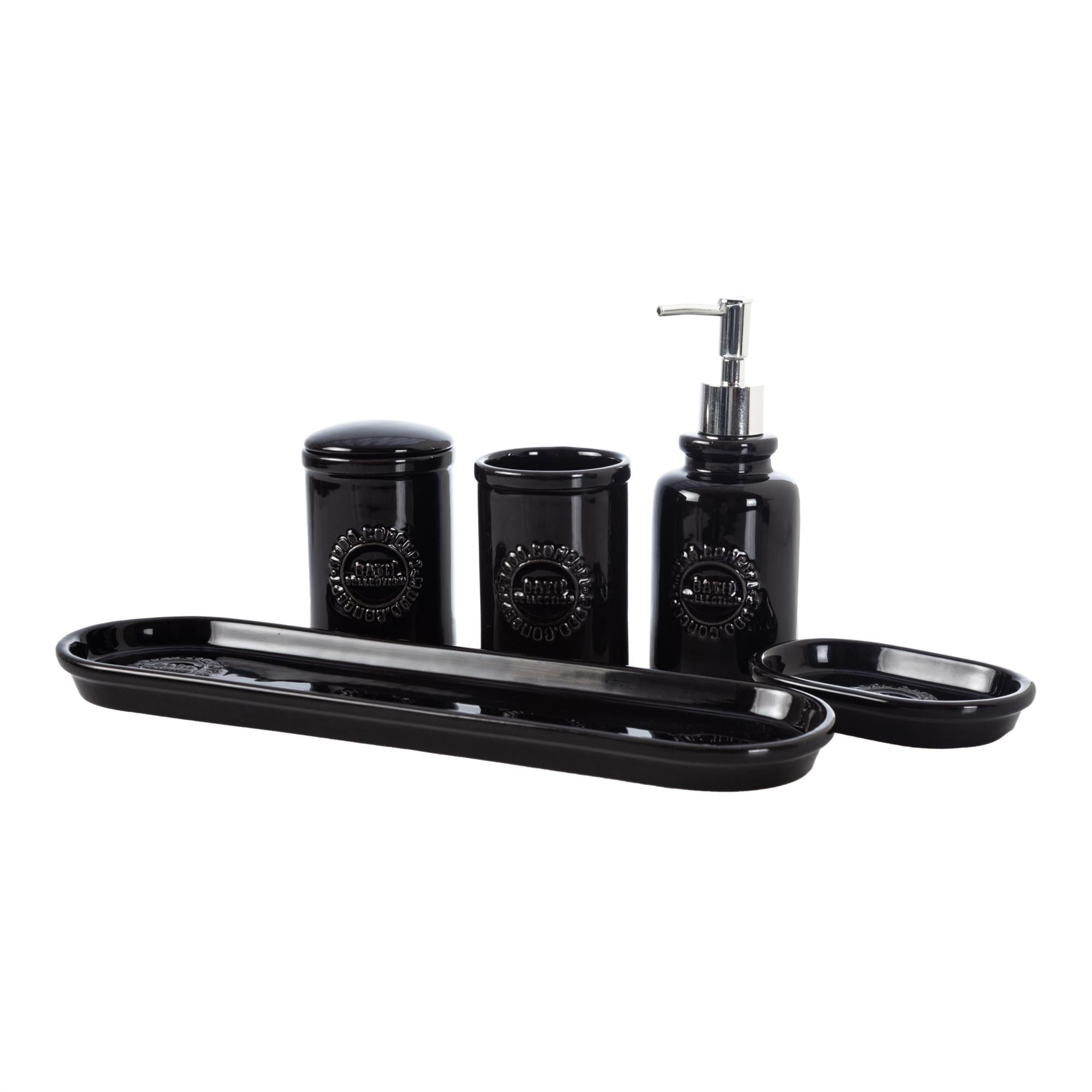  BARNES 5'Lİ KUTULU BANYO SETİ PARLAK SİYAH
