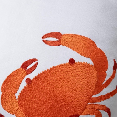  MARİN YENGEÇ NAKIŞ KIRLENT BEYAZ TURUNCU 40X60