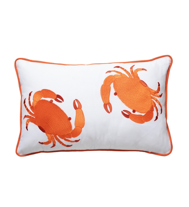  MARİN YENGEÇ NAKIŞ KIRLENT BEYAZ TURUNCU 40X60