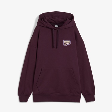  Puma Downtown Oversized Hoodie Kadın Mor Hoodie