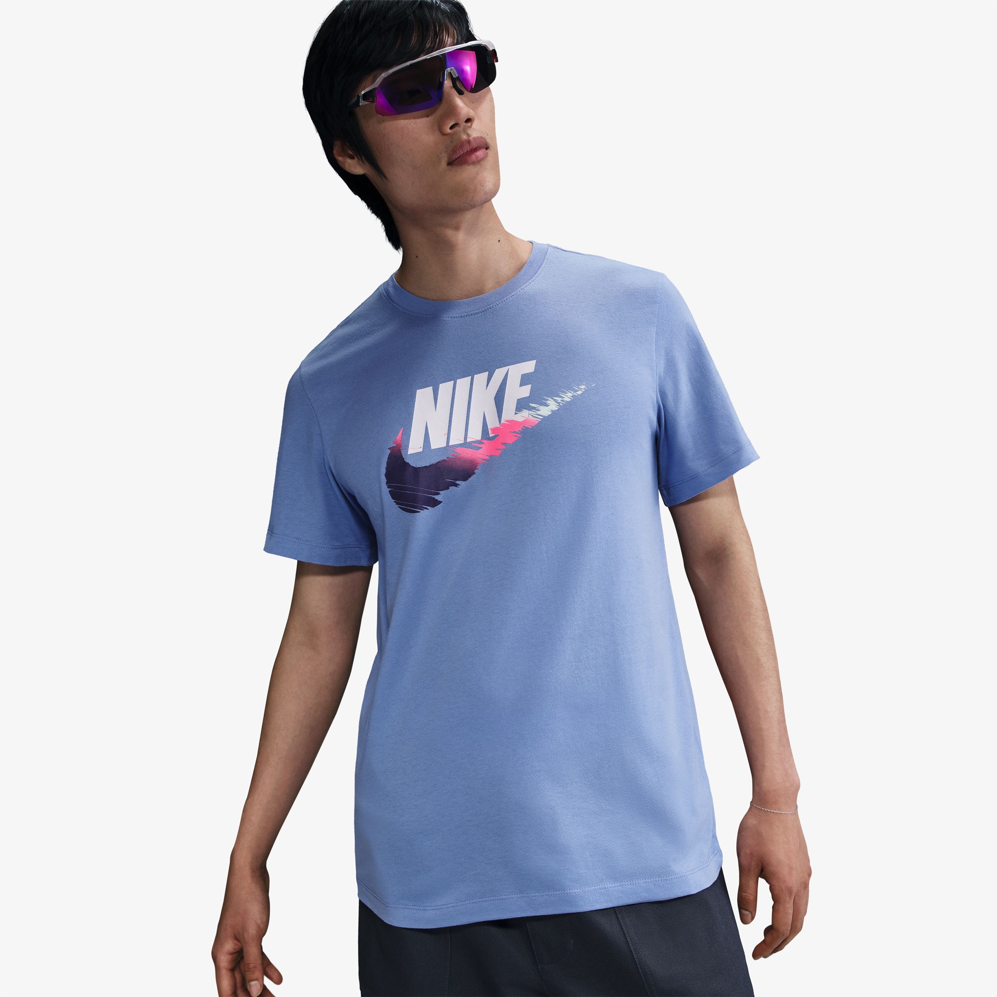 Nike Sportswear 6 Mo Futura Erkek Mavi T-Shirt