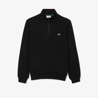  Lacoste High Neck Zipped Fleece Erkek Siyah Sweatshirt