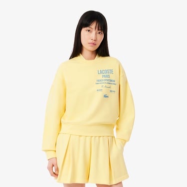  Lacoste Oversized Fit Pleated Kadın Sarı Eşofman Üstü