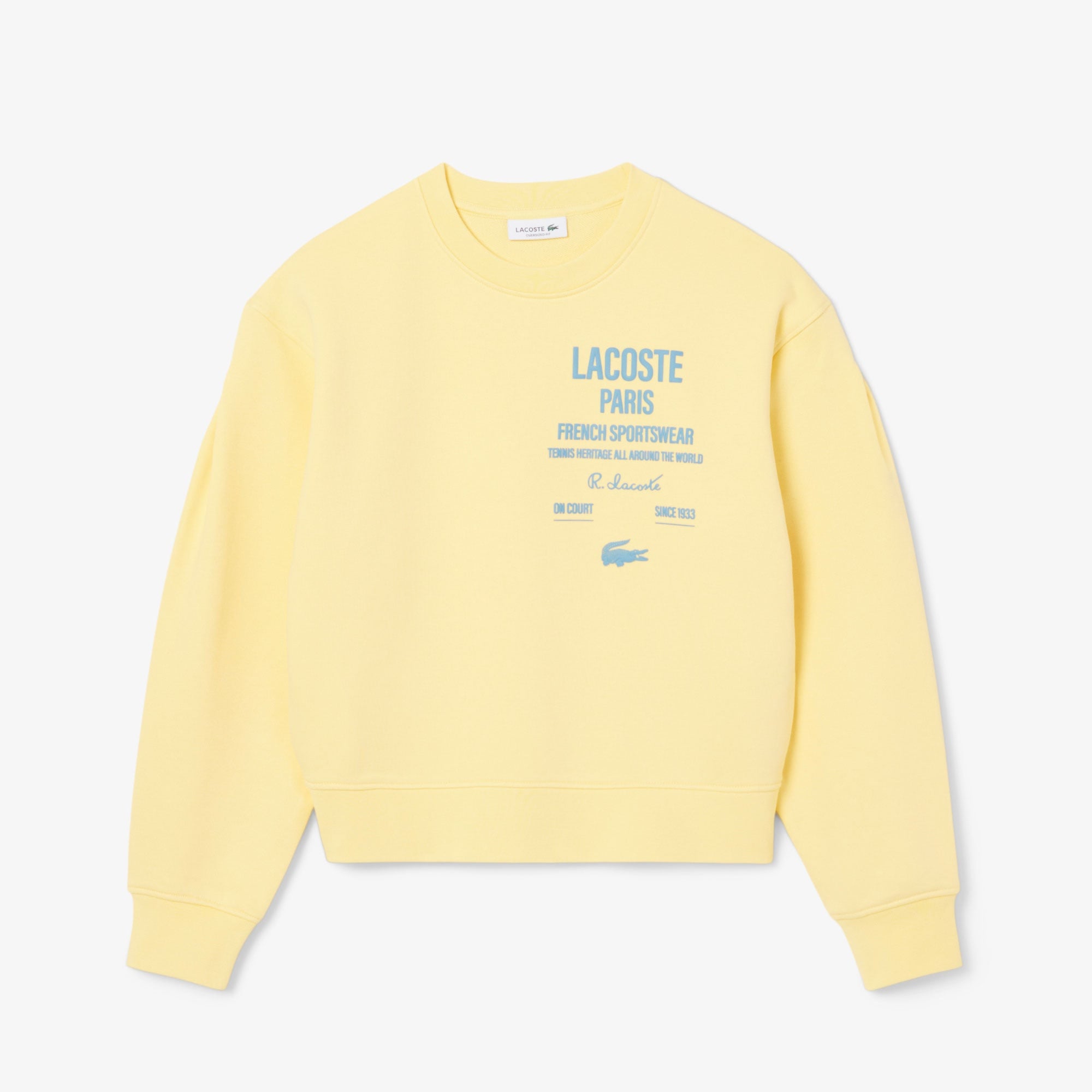 Lacoste Oversized Fit Pleated Kadın Sarı Eşofman Üstü