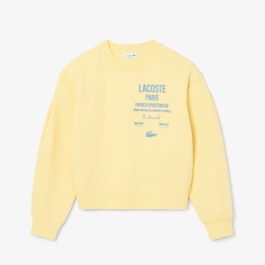  Lacoste Oversized Fit Pleated Kadın Sarı Eşofman Üstü
