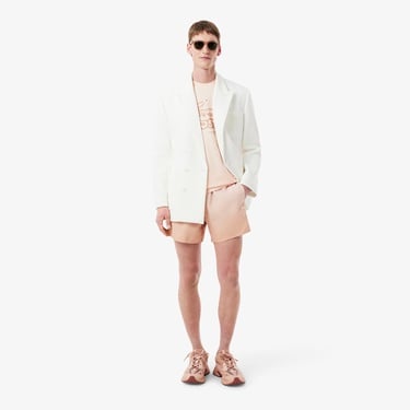  Lacoste Erkek Classic Fit Bisiklet Yaka Baskılı Bej T-Shirt