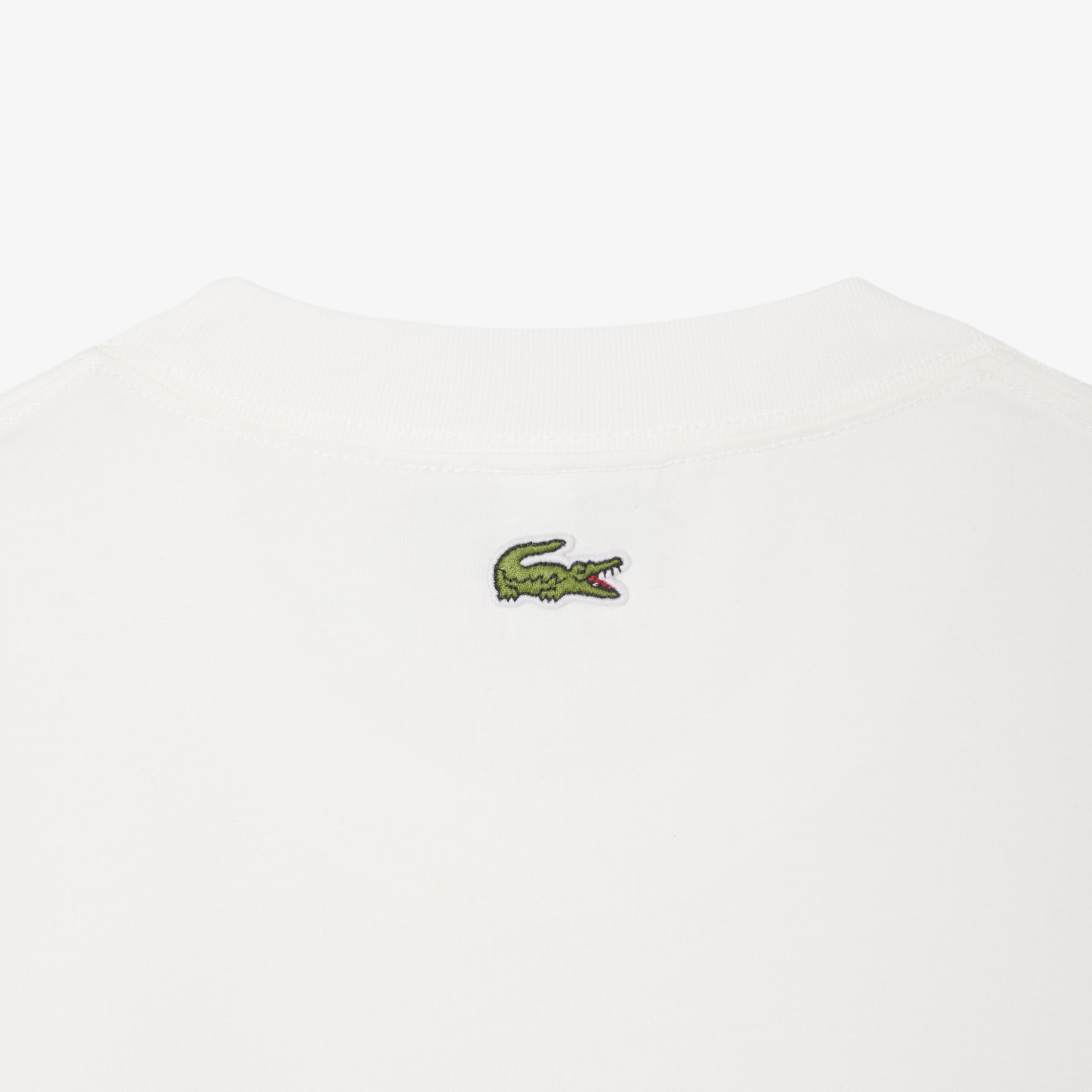 Lacoste Erkek Classic Fit Bisiklet Yaka Baskılı Bej T-Shirt