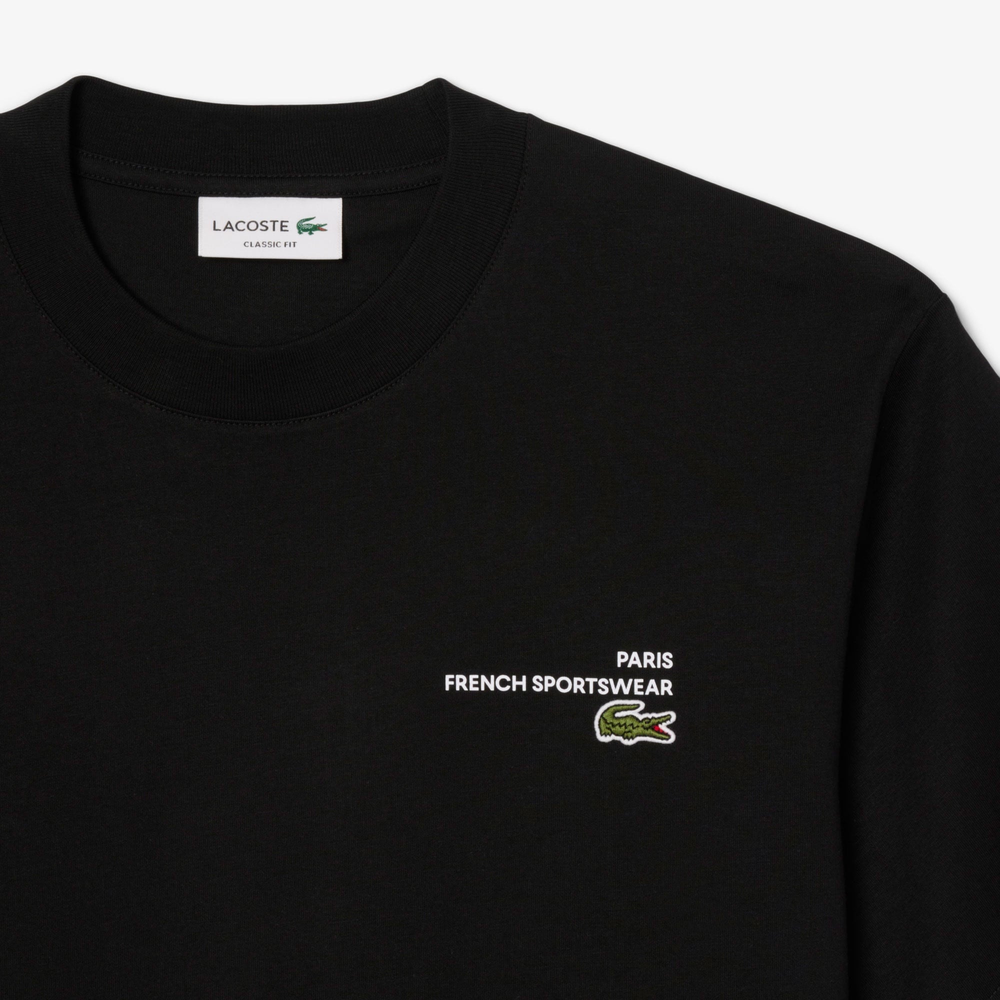 Lacoste Print Motif Erkek Siyah T-Shirt