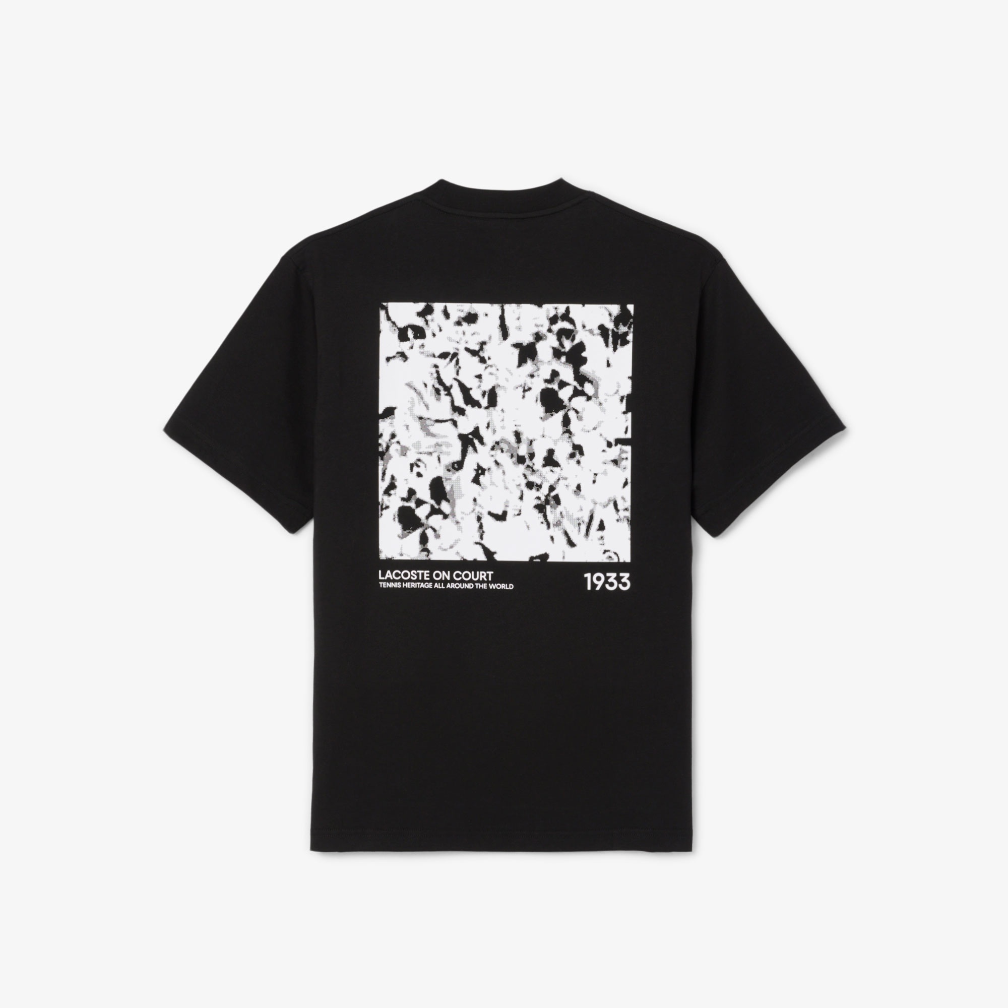 Lacoste Print Motif Erkek Siyah T-Shirt