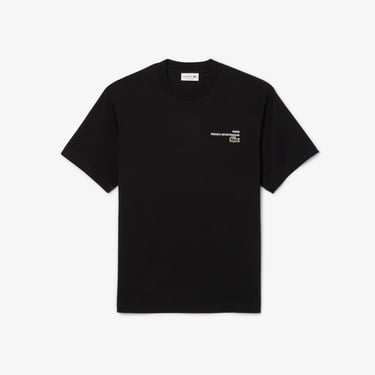  Lacoste Print Motif Erkek Siyah T-Shirt