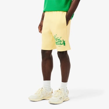  Lacoste Graphic Print Fleece Erkek Mavi Şort