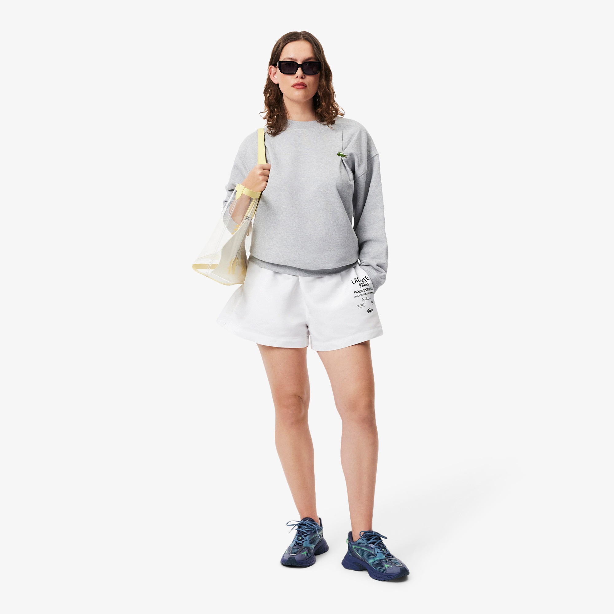 Lacoste Long Print Kadın Beyaz Şort