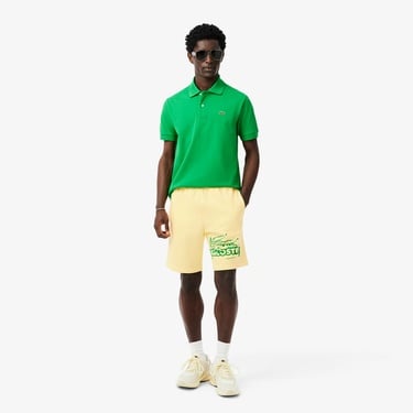  Lacoste Graphic Print Fleece Erkek Mavi Şort