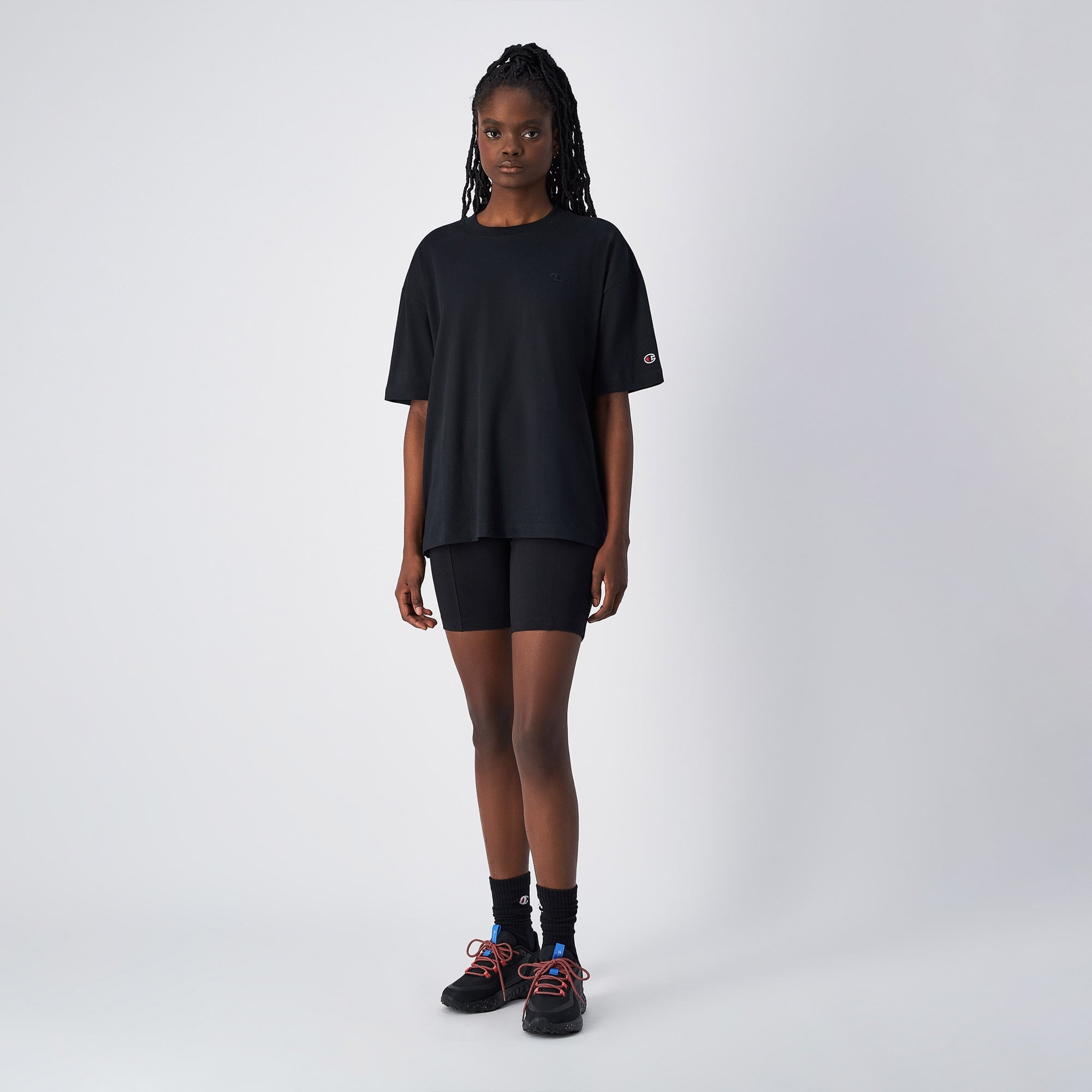 Champion Crewneck SS Kadın Siyah T-Shirt