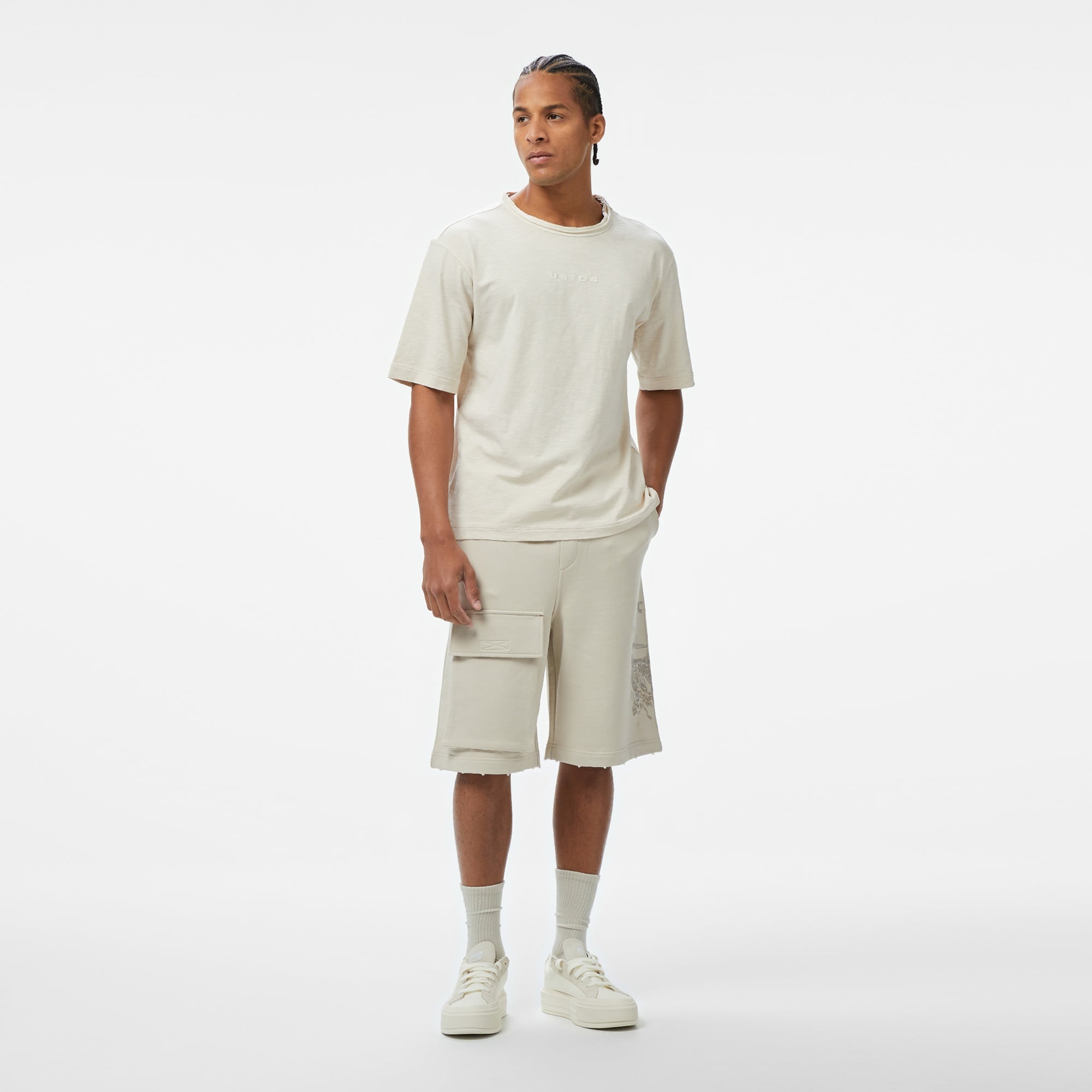 UNITED4 Erkek Krem T-Shirt