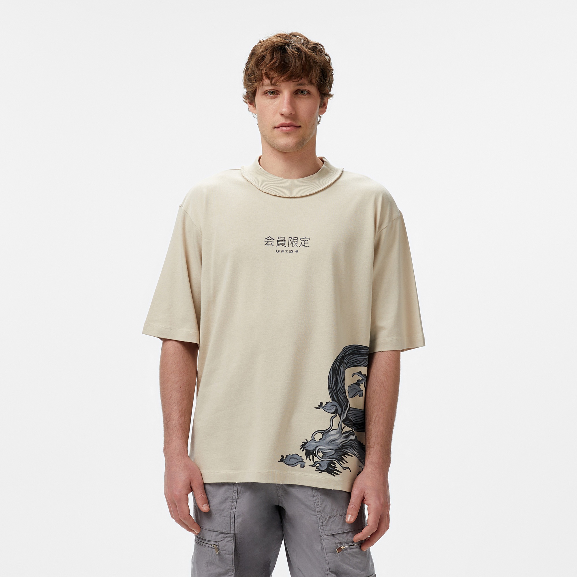 UNITED4 Erkek Krem T-Shirt