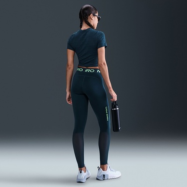  Nike Pro Dri-Fit Mid-Rise Kadın Lacivert Tayt
