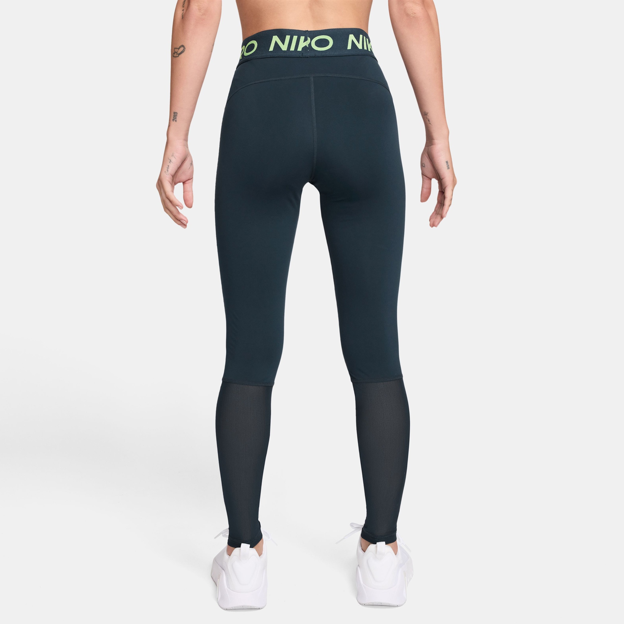 Nike Pro Dri-Fit Mid-Rise Kadın Lacivert Tayt