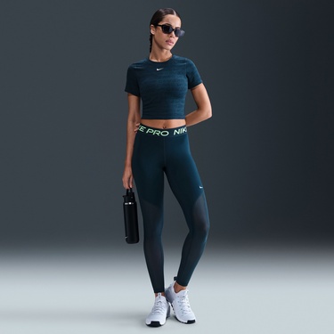  Nike Pro Dri-Fit Mid-Rise Kadın Lacivert Tayt