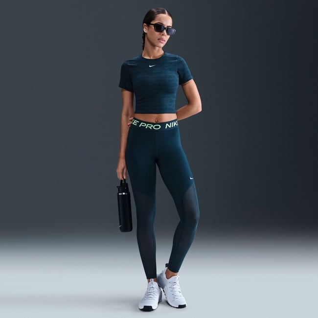  Nike Pro Dri-Fit Mid-Rise Kadın Lacivert Tayt