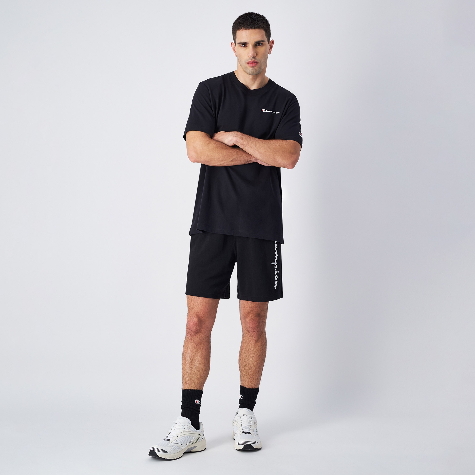 Champion Icons SS Erkek Siyah T-Shirt