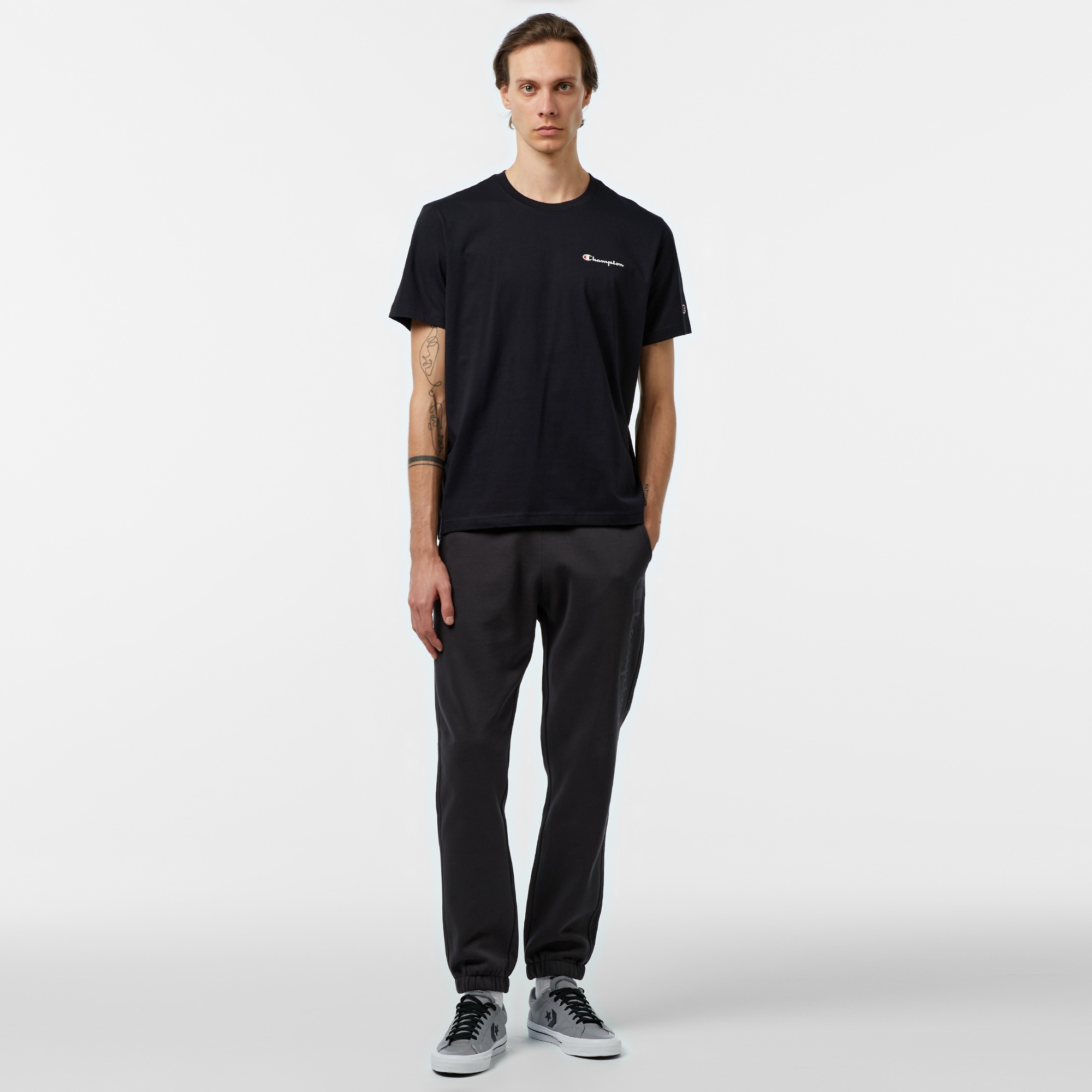 Champion Icons SS Erkek Siyah T-Shirt