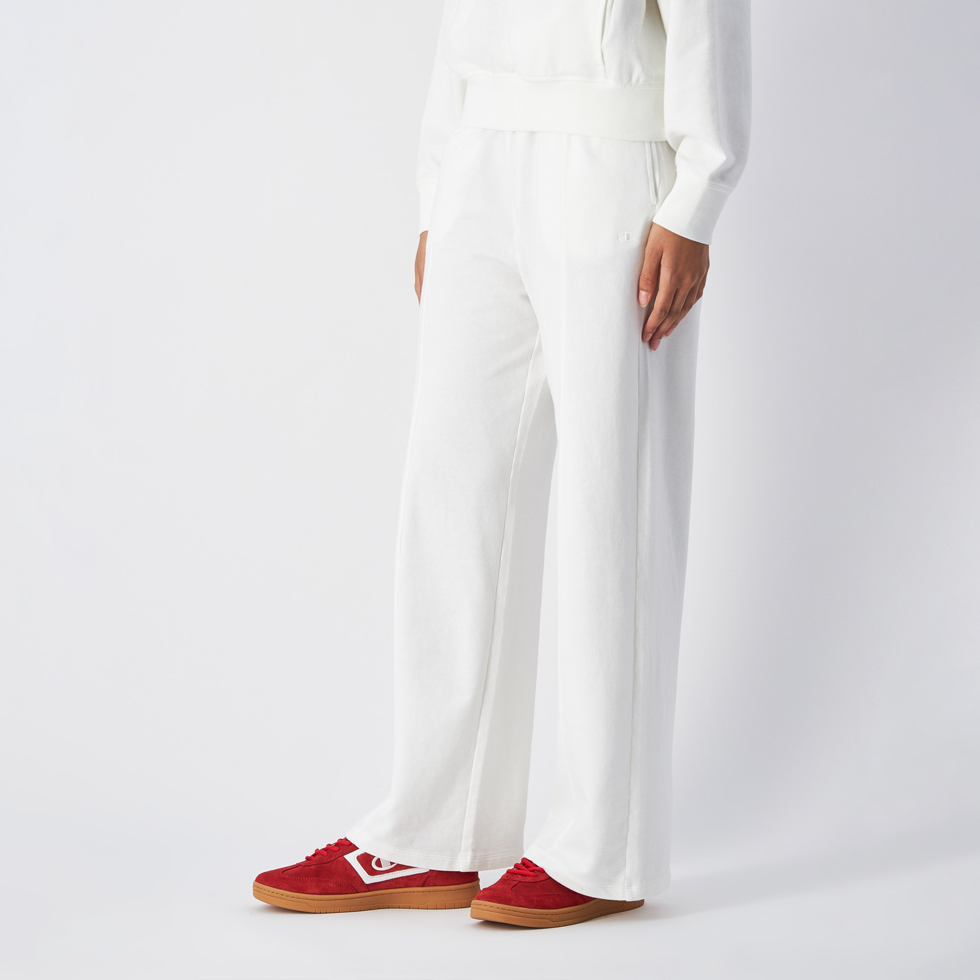 Champion Wide Leg Kadın Beyaz Eşofman Altı