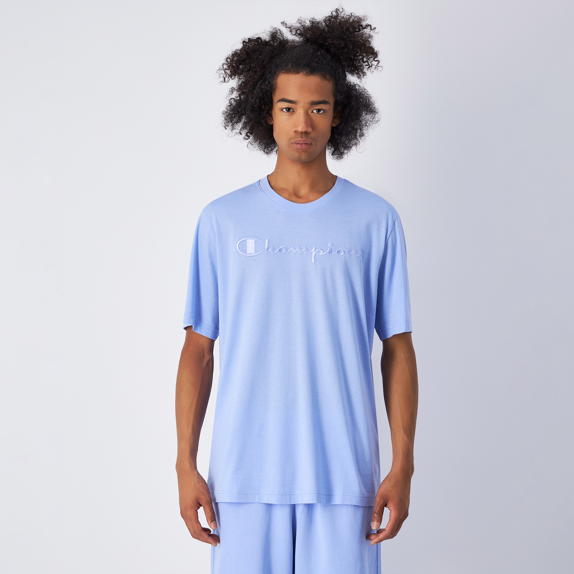 Champion SS Erkek Mavi T-Shirt