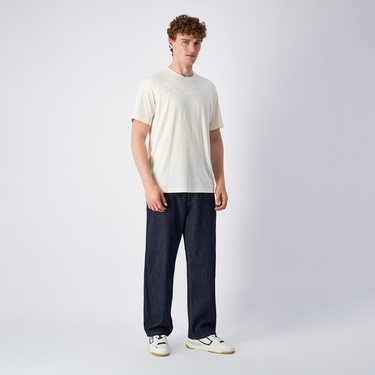  Champion SS Erkek Krem T-Shirt