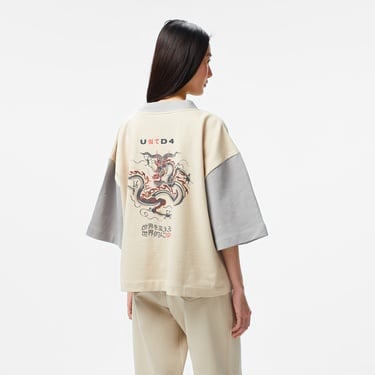  UNITED4 Kadın Krem Kimono Üst