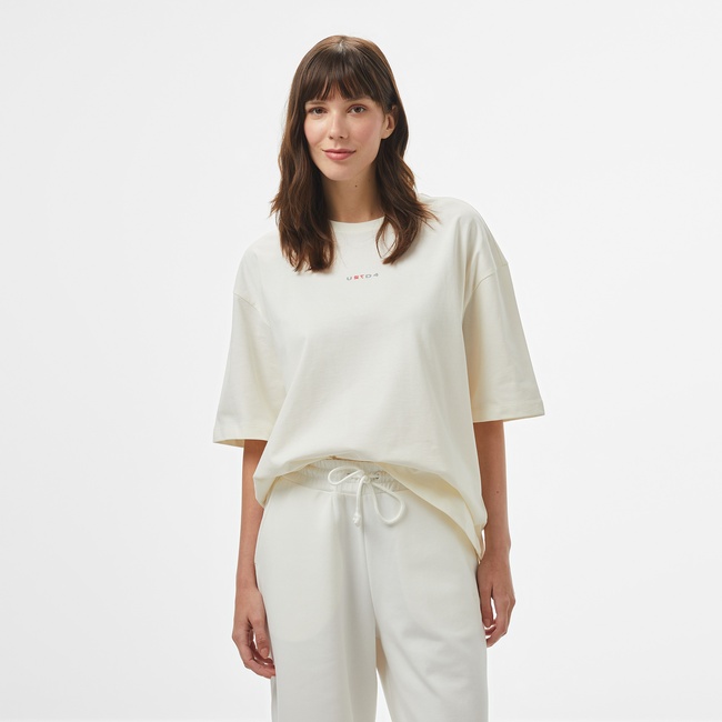  UNITED4 Kadın Krem T-Shirt