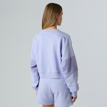  The North Face Terry  Oversızed Cropped Crew Kadın Mavi Sweatshirt