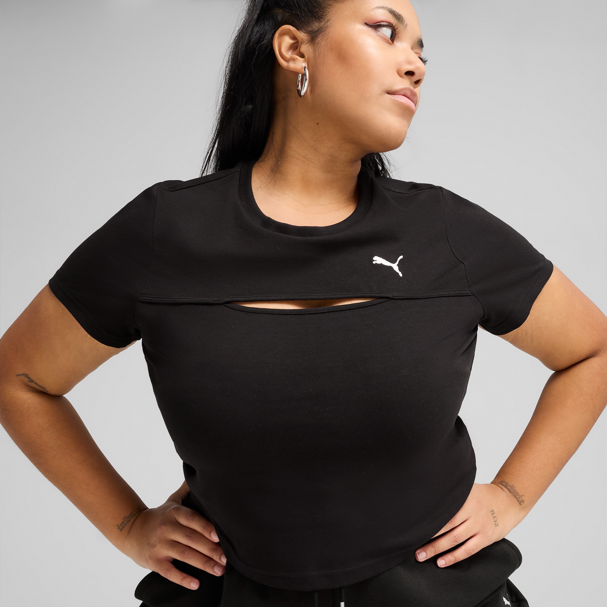 Puma Wardrobe Ess Baby Kadın Siyah T-Shirt