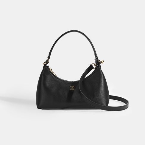  Kadın Siyah Omuz Askılı Mini Deri El Çantası