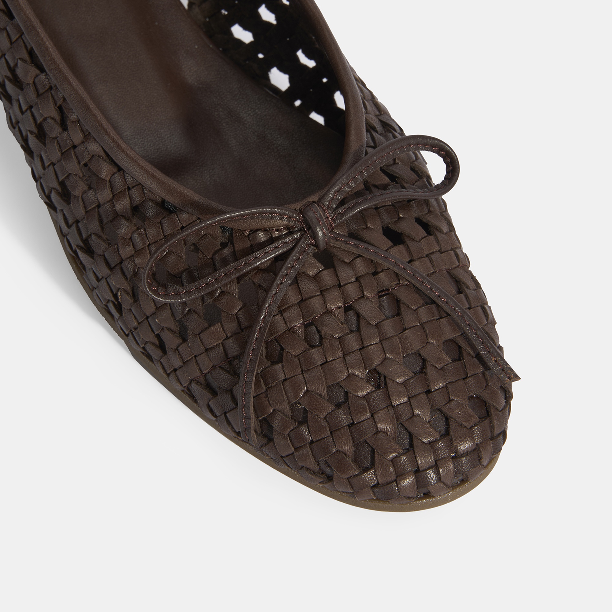 Kadın Kahve Fiyonk Detaylı Örgü Babet