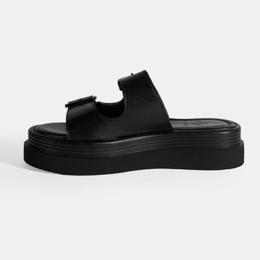  Kadın Siyah Ayarlanabilir Tokalı Terlik