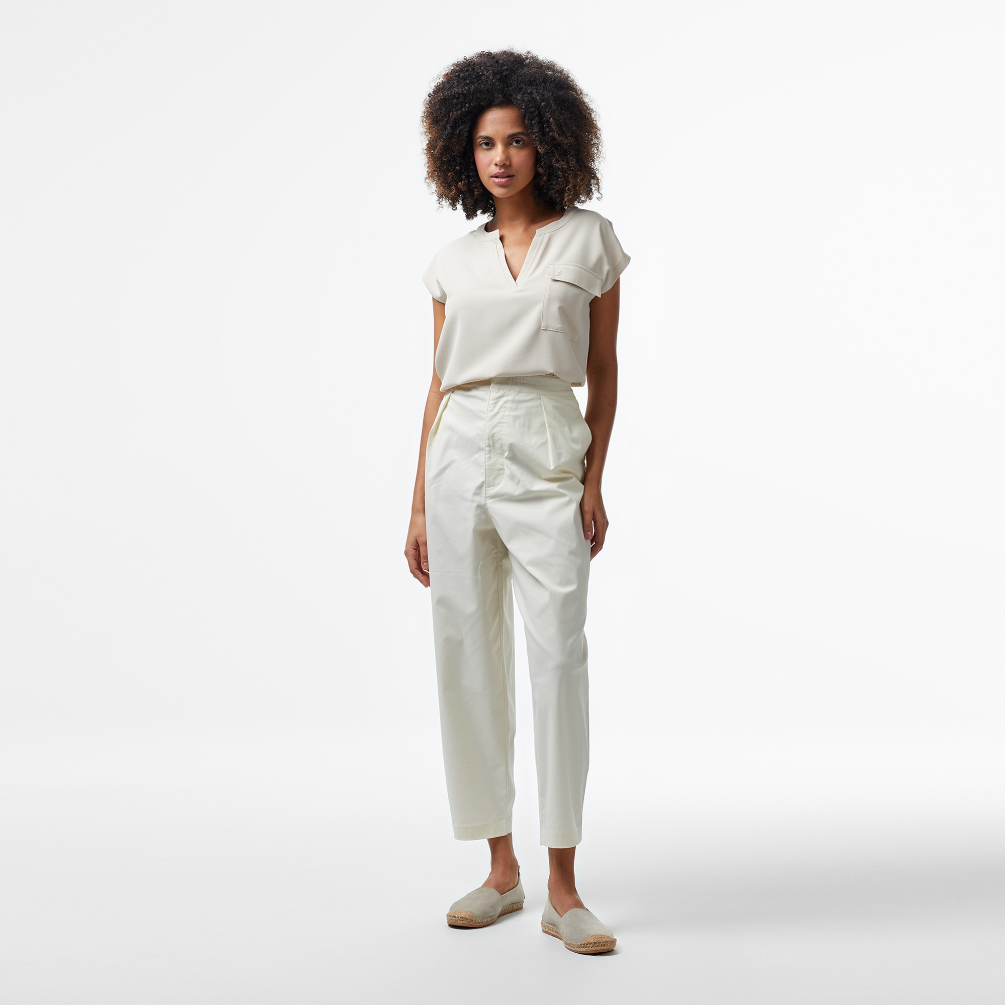 Nautica Kadın Bej Relaxed Fit Gömlek