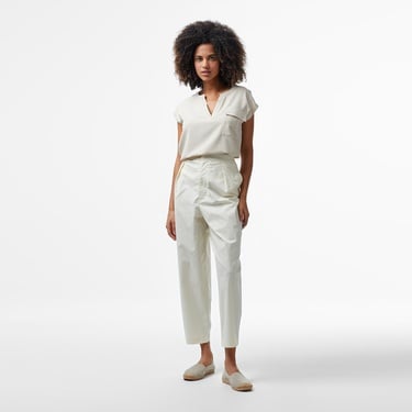  Nautica Kadın Bej Relaxed Fit Gömlek