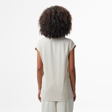  Nautica Kadın Bej Relaxed Fit Gömlek