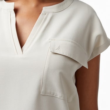  Nautica Kadın Bej Relaxed Fit Gömlek