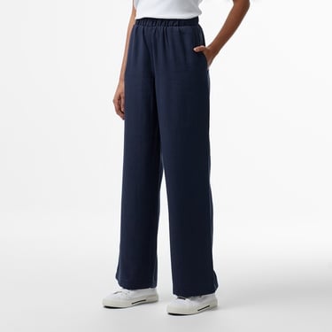  Nautica Kadın Lacivert Regular Fit Keten Karışımlı Pantolon