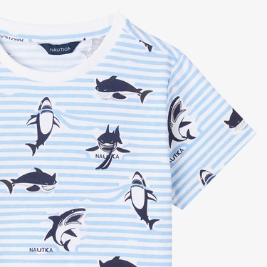  Nautica Erkek Çocuk Mavi Regular Fit Baskılı T-Shirt