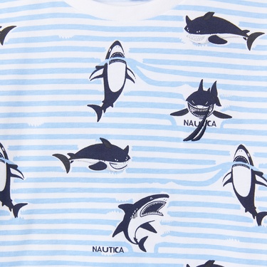  Nautica Erkek Çocuk Mavi Regular Fit Baskılı T-Shirt